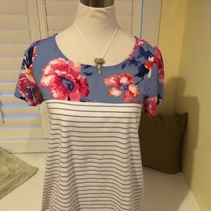 Joules Suzy jersey mixed woven tee